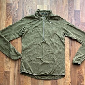 Nike Men’s Size M Olive Green Quarter-Zip Performance Pullover